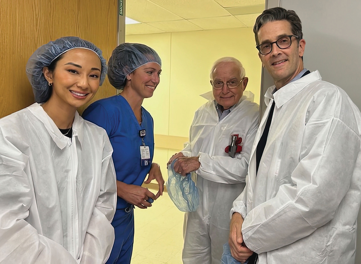 Cardiothoracic surgeon Linda Schulte, MD; Chari Gay, CRNAFA; cardiothoracic surgeon Nicholas T. Kouchoukos, MD; and cardiothoracic surgeon Michael Mauney, MD.